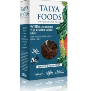 Talya Foods Filizlendirilmiş Yeşil Mercimek-Kinoa-Kale Makarna (200 gr)