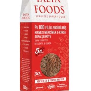 Talya Foods Filizlendirilmiş Kırmızı Mercimek-Kinoa Arpa Şehriye (200 gr)